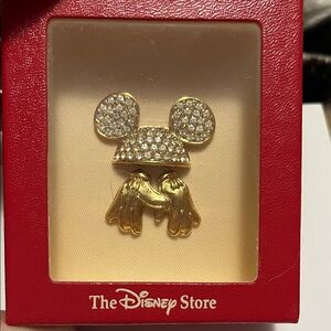 🎀🩷🤍NAPIER DISNEY GOLD HAT HANDS PIN🎀🩷🤍